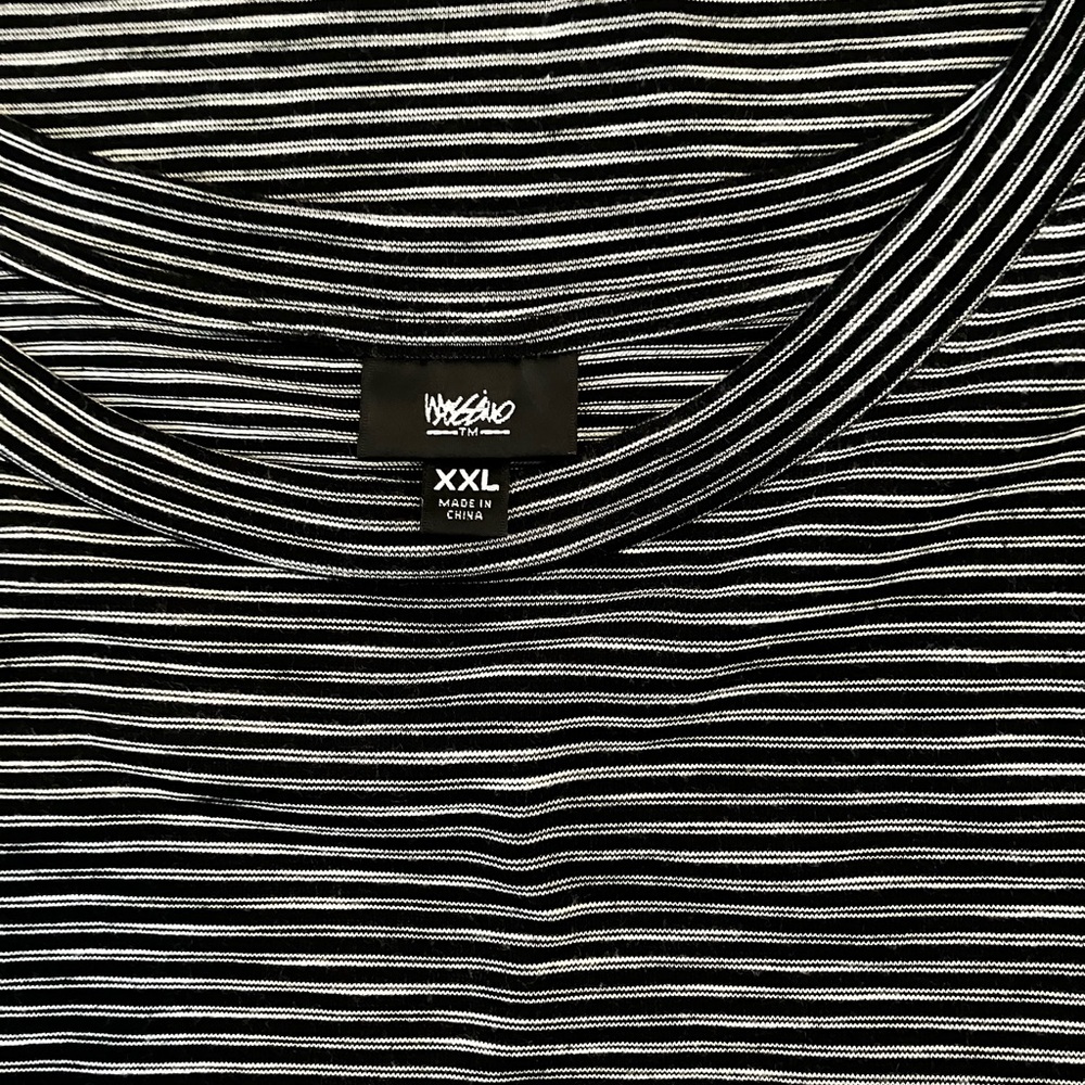 Mossimo Supply Co Black & White Striped T-Shirt Mini Dress-(Modern LG/XL - 42") - Picture 7 of 14